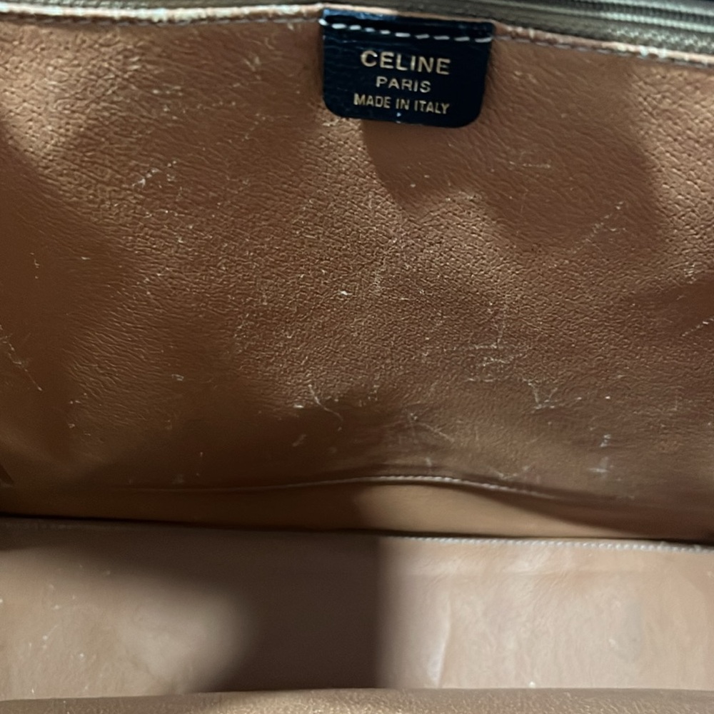 Celine Black Leather Bag with Gold Accents - Picture 15 of 16